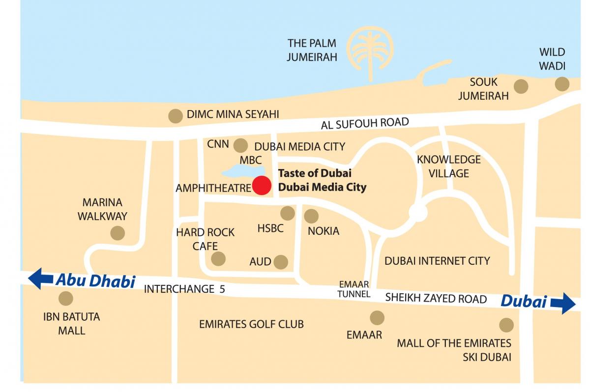 ドバイメディアシティ地区位置図