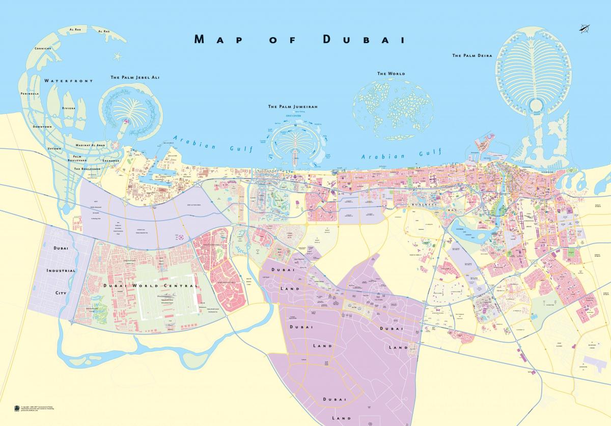 地図をドバイの地域