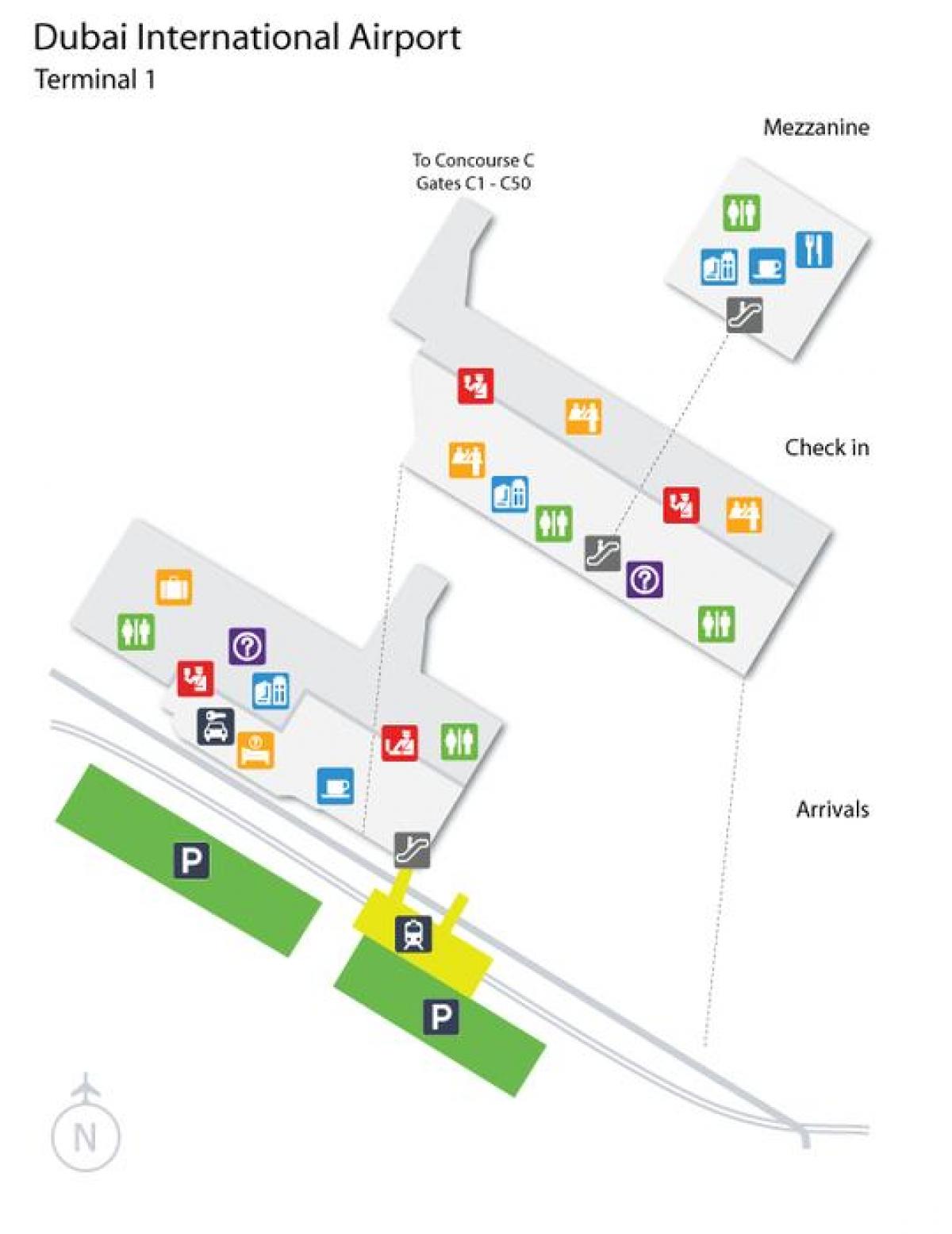 ドバイのターミナル1地図