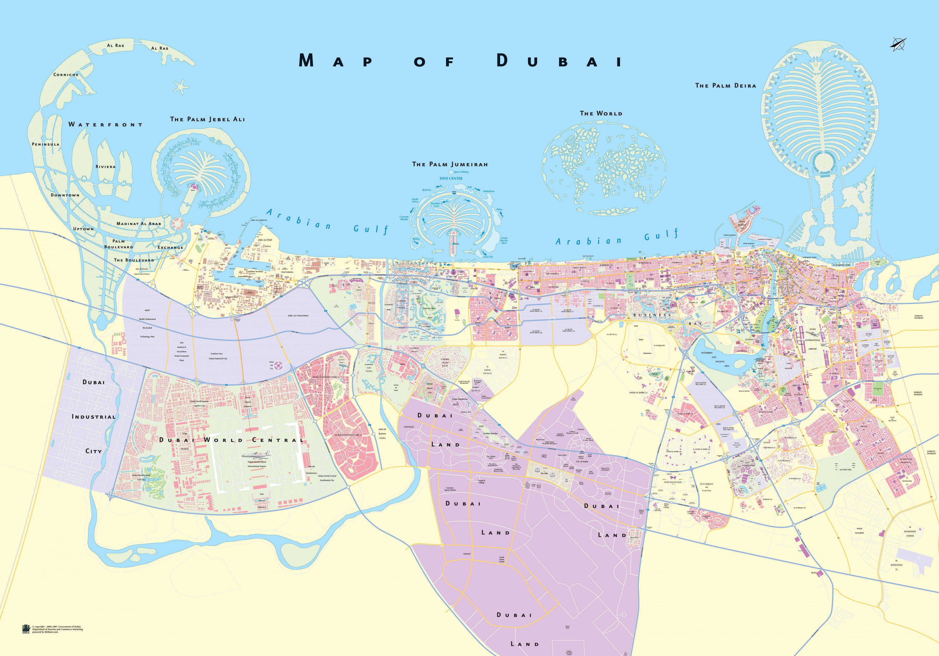 ドバイ地図 所在地地図はドバイ アラブ首長国連邦