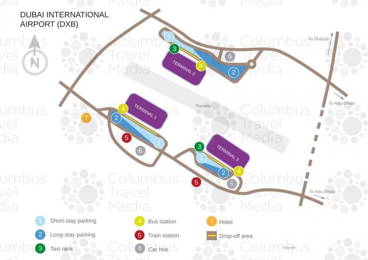 ドバイ空港ターミナル地図 ドバイ端末の地図 アラブ首長国連邦