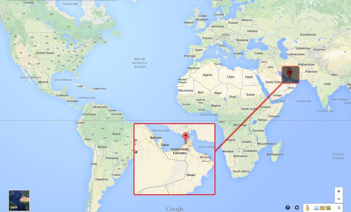 ドバイ世界地図