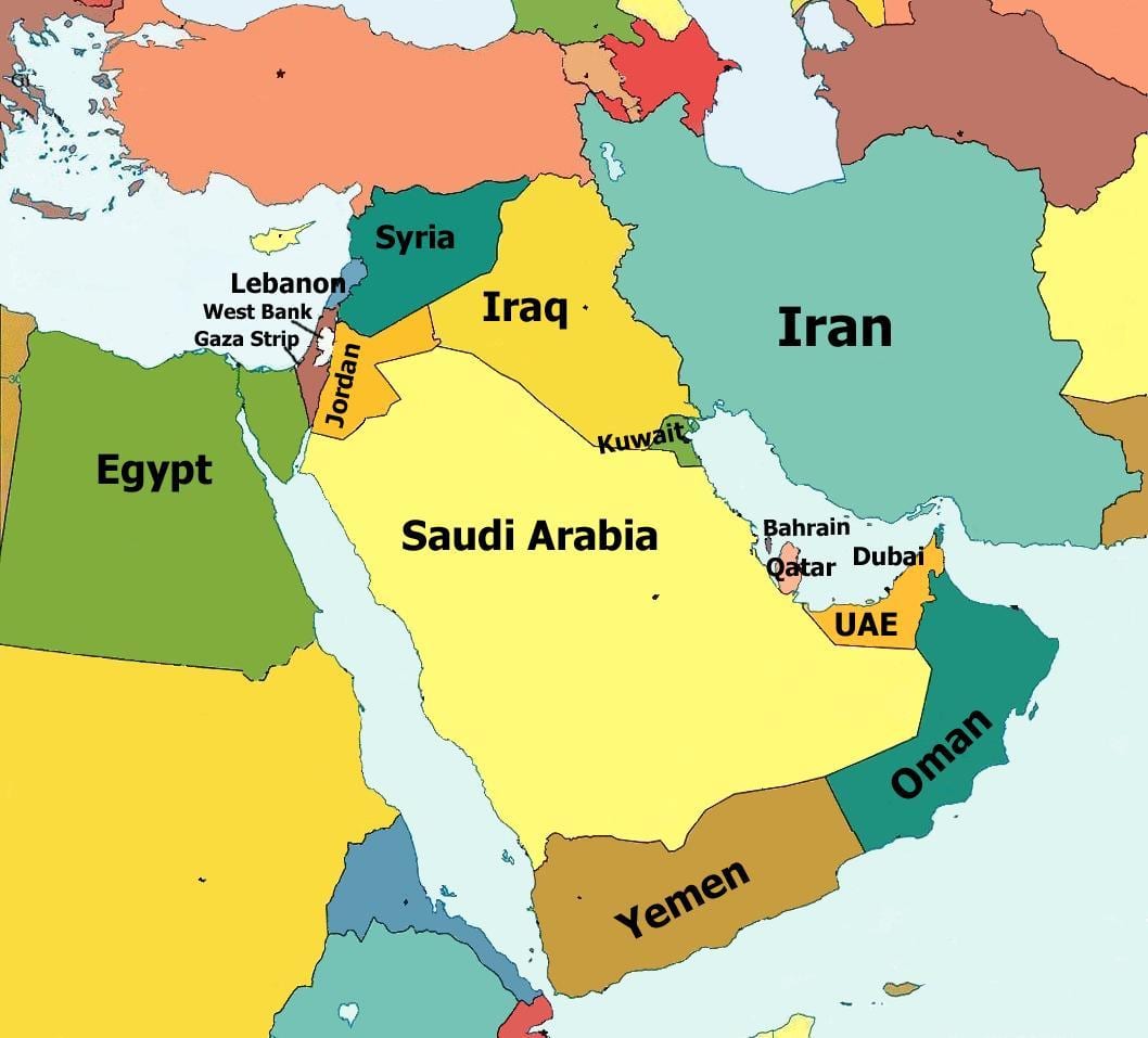ドバイ地図の中東
