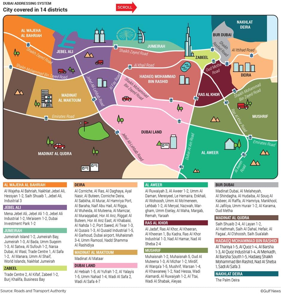 地図のドバイ地区