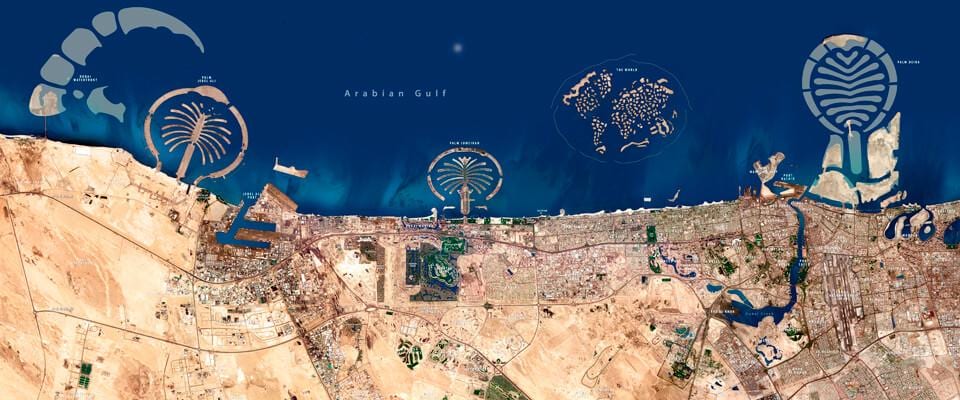 衛星地図のドバイ