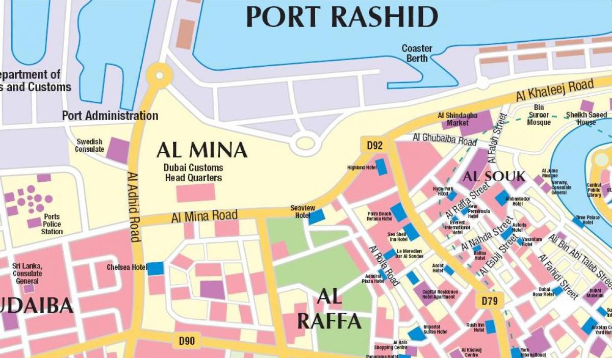 ドバイの港湾地図
