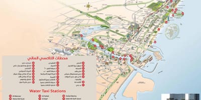 ドバイの水上タクシー路線図