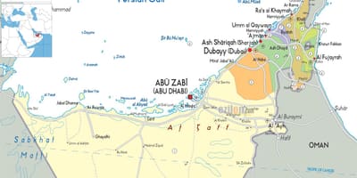 地図のドバイアラブ首長国連邦