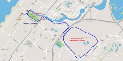 Al Qudraサイクルトラックの地図