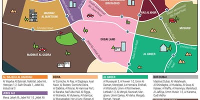 地図のドバイ地区