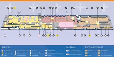 ドバイのターミナル2の地図