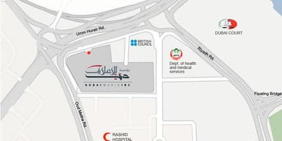 Rashid病院のドバイに位置図